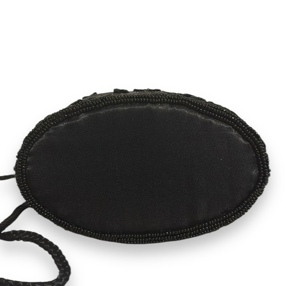 Vintage Mini Evening Bag Beaded Satin Black - Picture 5 of 6